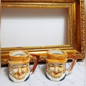 Vintage Toby mugs from the early 1950's marked Japan